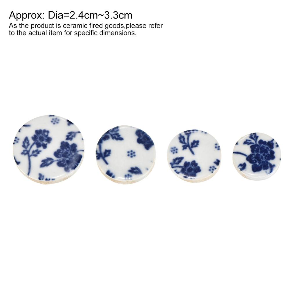 uxcell Craft Ceramic Mosaic Tiles 200g Round Blue and White Ceramic Mosaic Kit for Garden Paving Stone Cup Pads Set, Tiles,