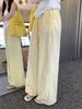 Dopamine Outfit Women's Yellow Plaid Casual High-Waist Wide-Leg Summer Pants