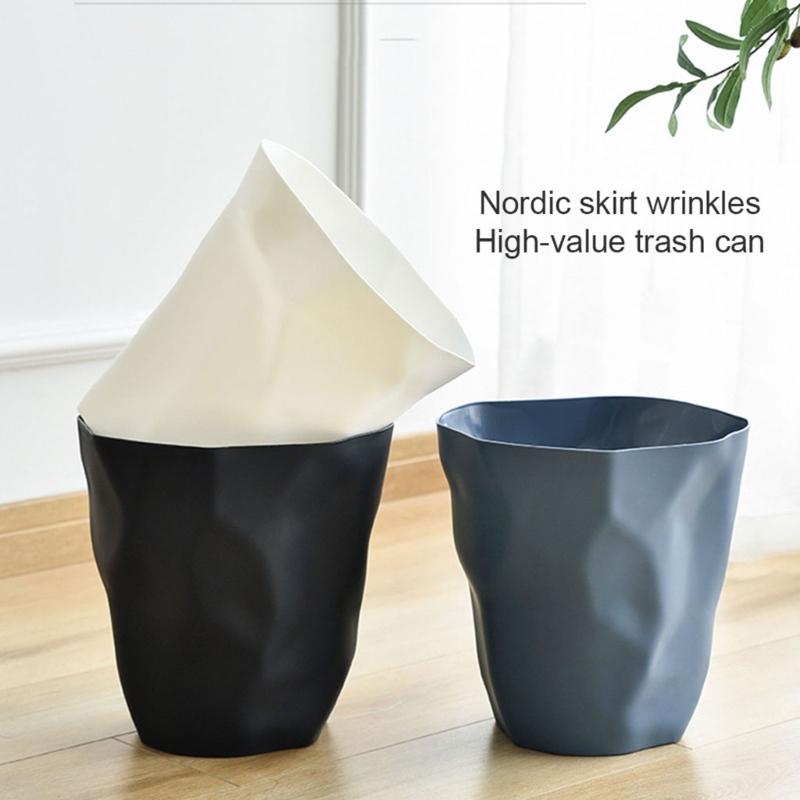 Irregular Trash Can Modern Plastic Garbage Rubbish Bin Waste Basket Flower Pot