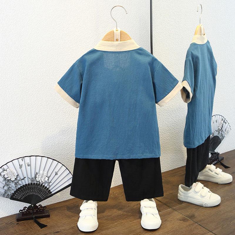 Kinder Lente Hanbok Tweedelig Pak Jongens Meisjes Chinese Stijl Oude Performance Kleding Tang Pak Ademend Performance Show Kleding Set