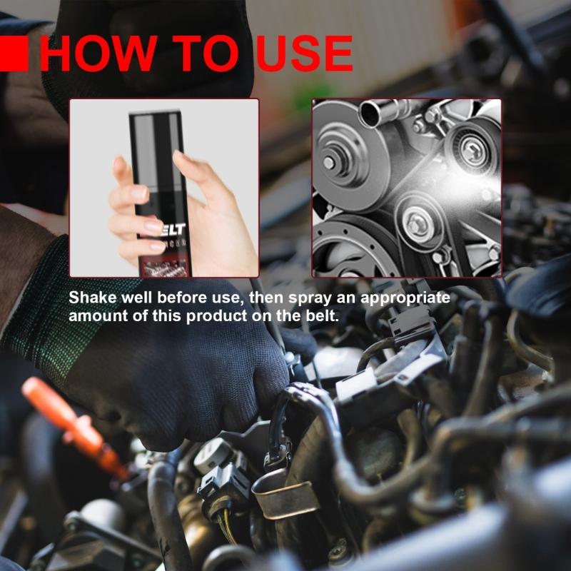 100ml Automotive Belt Noise Reduction Stops Squeaks Prevents Wear Belt Dressing Sprayer Engine Belt Silencers
