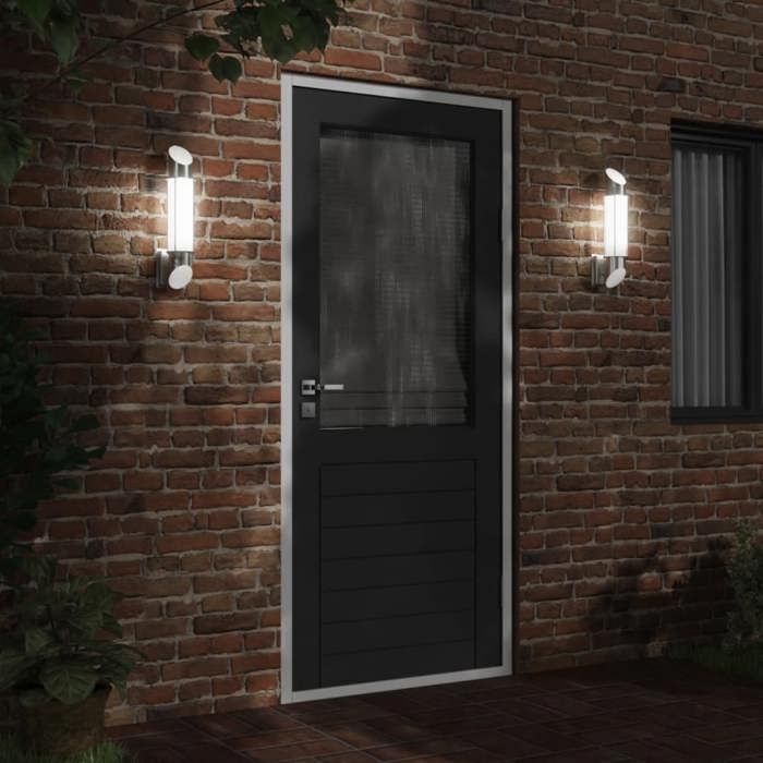 VidaXL Appliques murales d'extérieur 2pcs argenté acier inoxydable, éclairage mural d'extérieur, lampe murale de jardin, 4006293