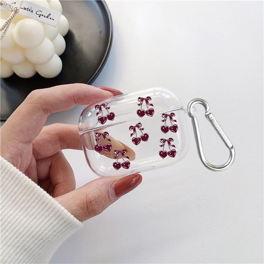 Fruit Cherry Case For Airpods 4 Pro 2 Pro3 3 1 Pro2 Clear Earphone Cases Cover