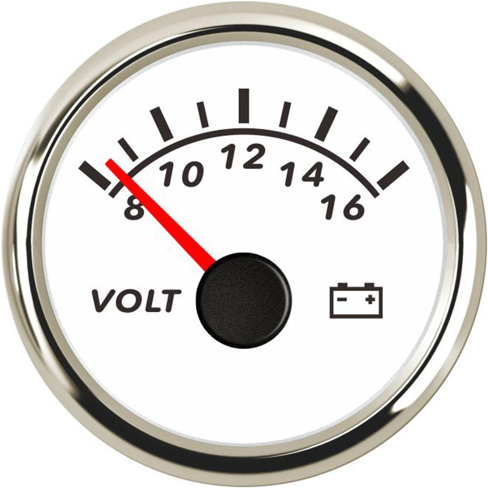 ELING Newest Waterproof Universal 52mm (2") Voltmeter Volt Gauge Meter with Red Backlight for Car Boat Yacht Truck