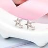 Beixi Sterling Silver Star Rhinestone Stud Earrings for Women - Sparkly, Exquisite, and Fashionable