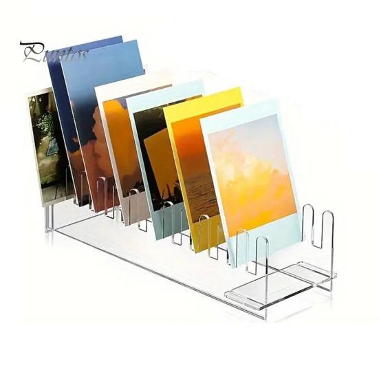 1/2/3 Pcs 12 Tier Greeting Card Display Stand Acrylic Postcard Booth Art Display Rack Bookmark Storage Holder for Retail Counter Desk Tabletop