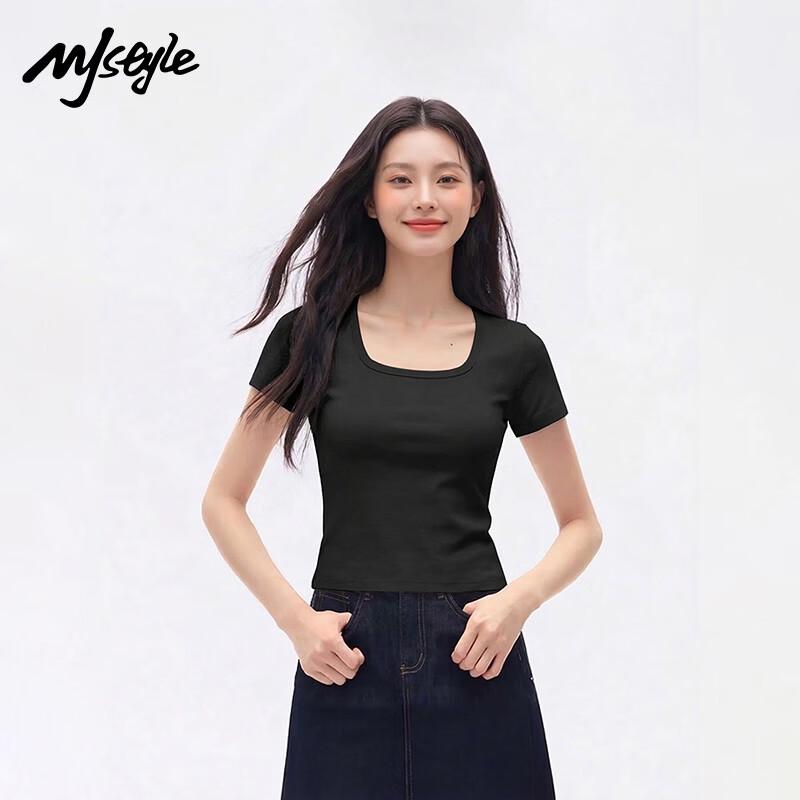 

MJ STYLE Basic Short Sleeve T-Shirt L