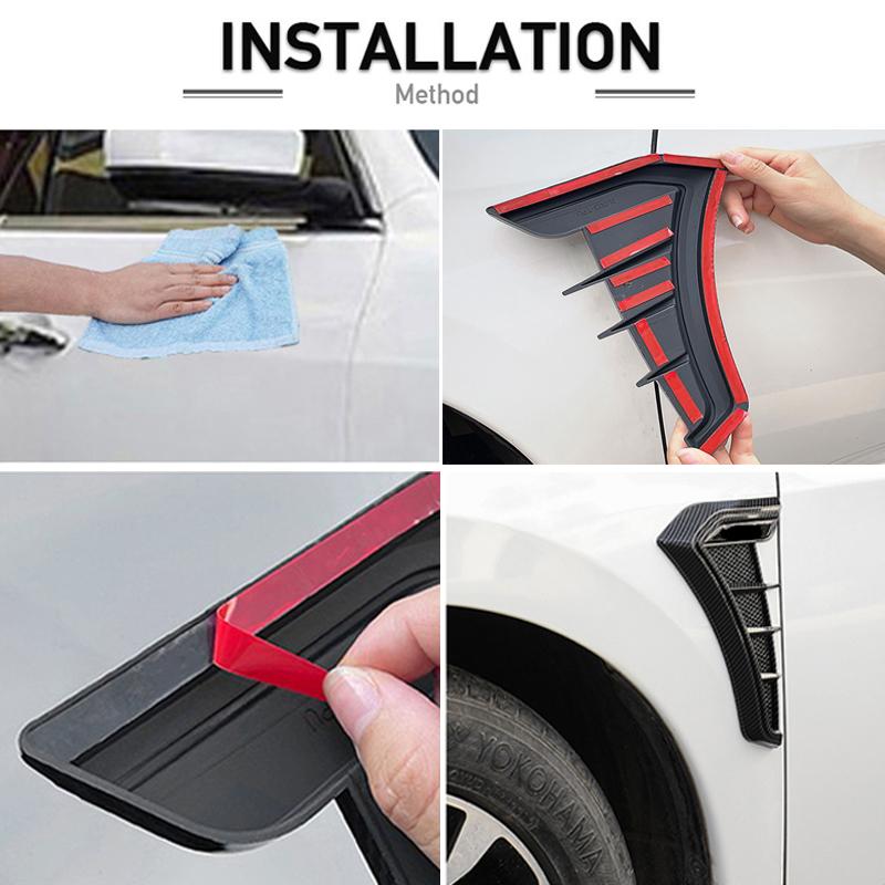 Vent Cover Fender Hood Air Flow Intake Trim Car Side Exterior Accessories Wing Decals Ventilation Sticker Modified Styling 2pcs