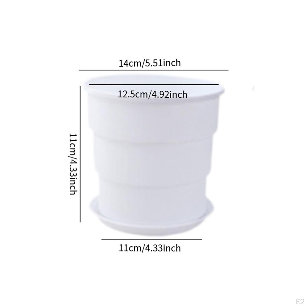 Flower Plant Pot Minimalist Portable Versatile Use Small Planter with Drainage Hole and Saucer for