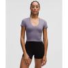 All IT Takes RiBBeD Nulu V Neck T shirT  B D Cups Grape misT