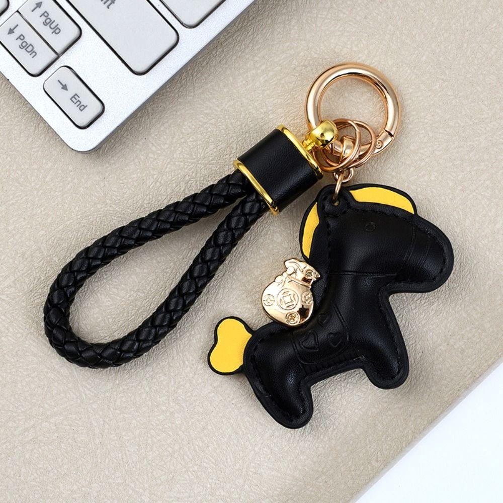 Cartoon Style Pony PU Keychain Candy Color Year Horse Mascot  Zodiac Celebration