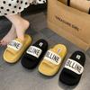 Velcro platform slippers women's new summer wear versatile letter sandals beach cool slippers