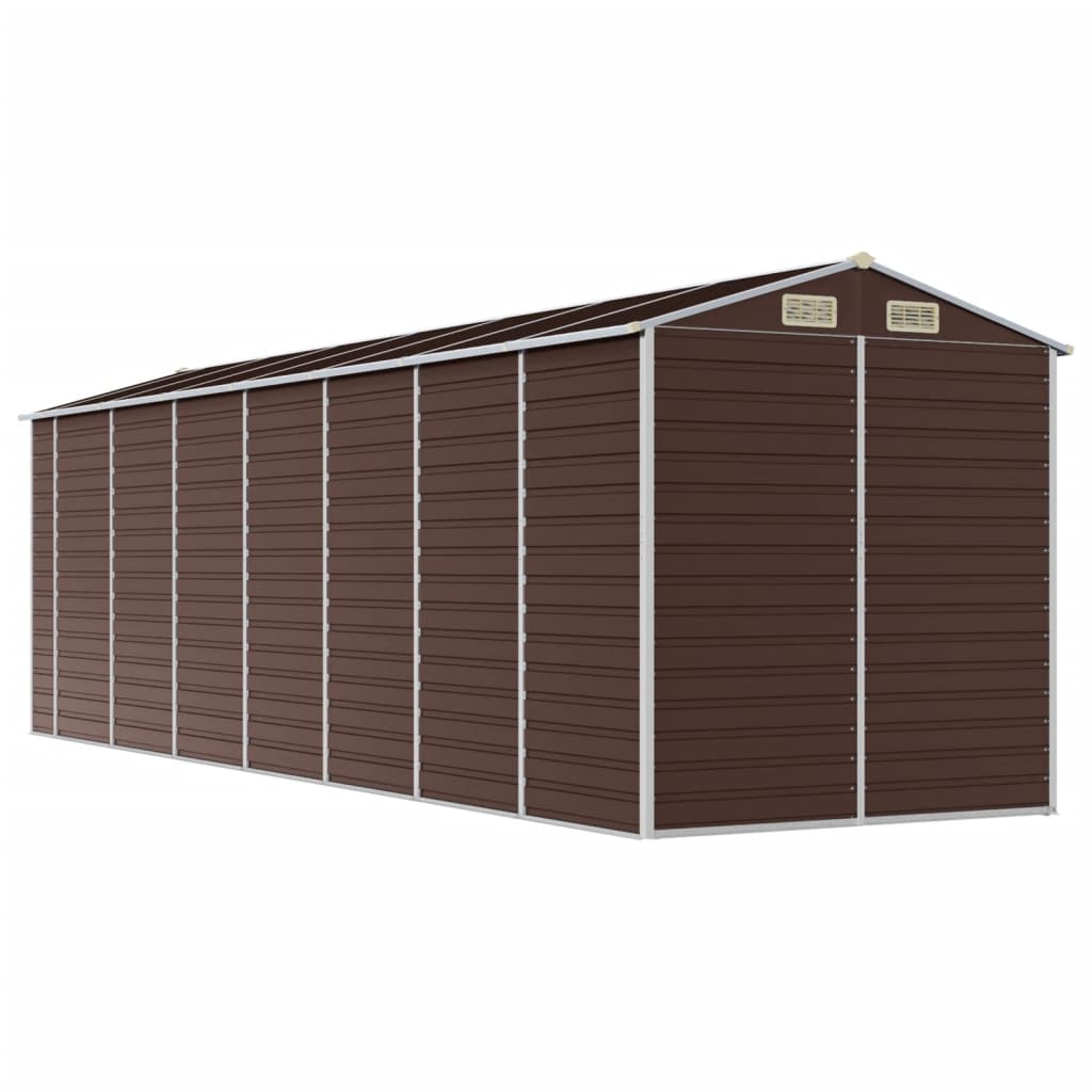 Garden Shed Brown 191 x 640 x 198 cm Galvanized Steel