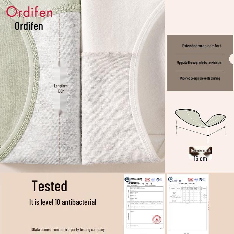 Ordifen Women's High-Waist Tummy Control Cotton Briefs 3-Pack