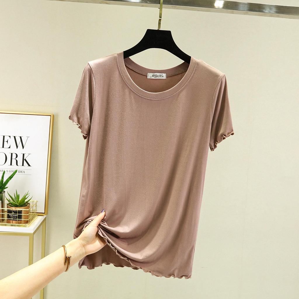 Women's Slim Fit Summer Ice Silk Short Sleeve Top