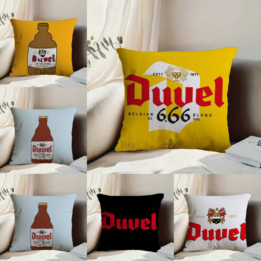 Cool Protective D-Duvel Beer Pillow Case Anti-dustmite Pillowcase Invisible zipper silky short plush Sofa cushion cover