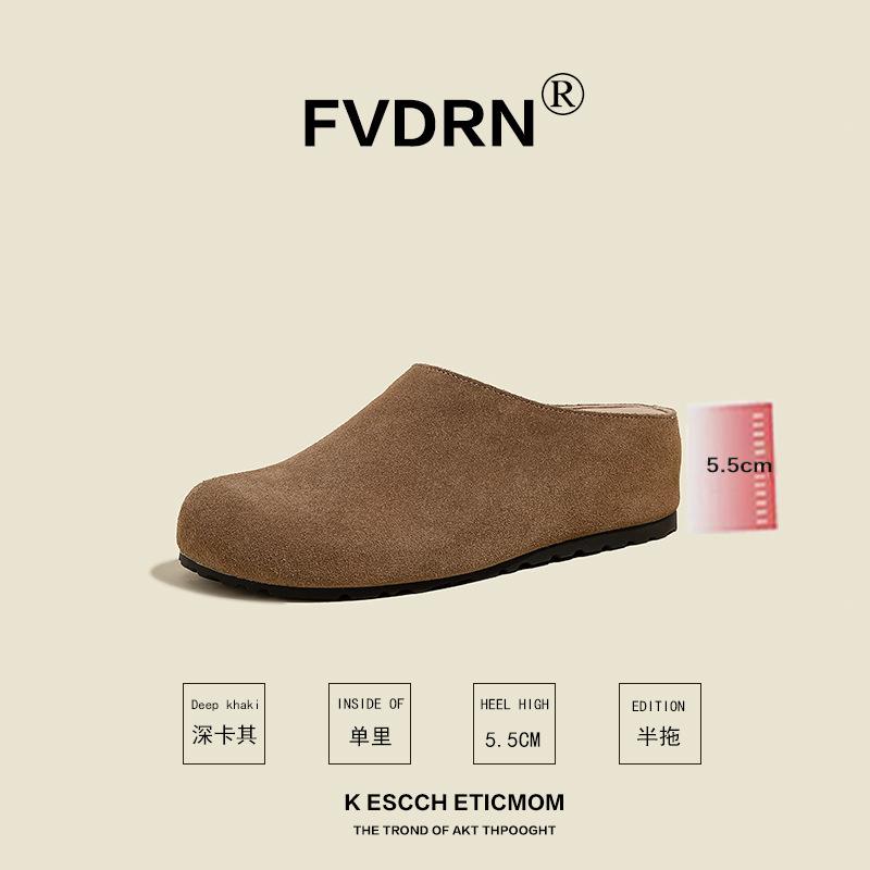 

Весна и Осень Кожа 5СМ Толстая Подошва Ретро Ряд Ветер Баотоу Полутуфли Женские Мягкая Кожа Плоская Подошва Туфли 35