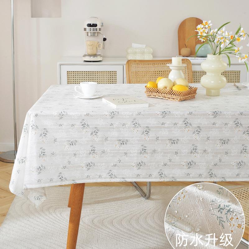 Pastoral Small Fresh Lilac Embroidered Tablecloth Geometric Rectangular Cover Towel Coffee Table Table Cloth Cover Cloth