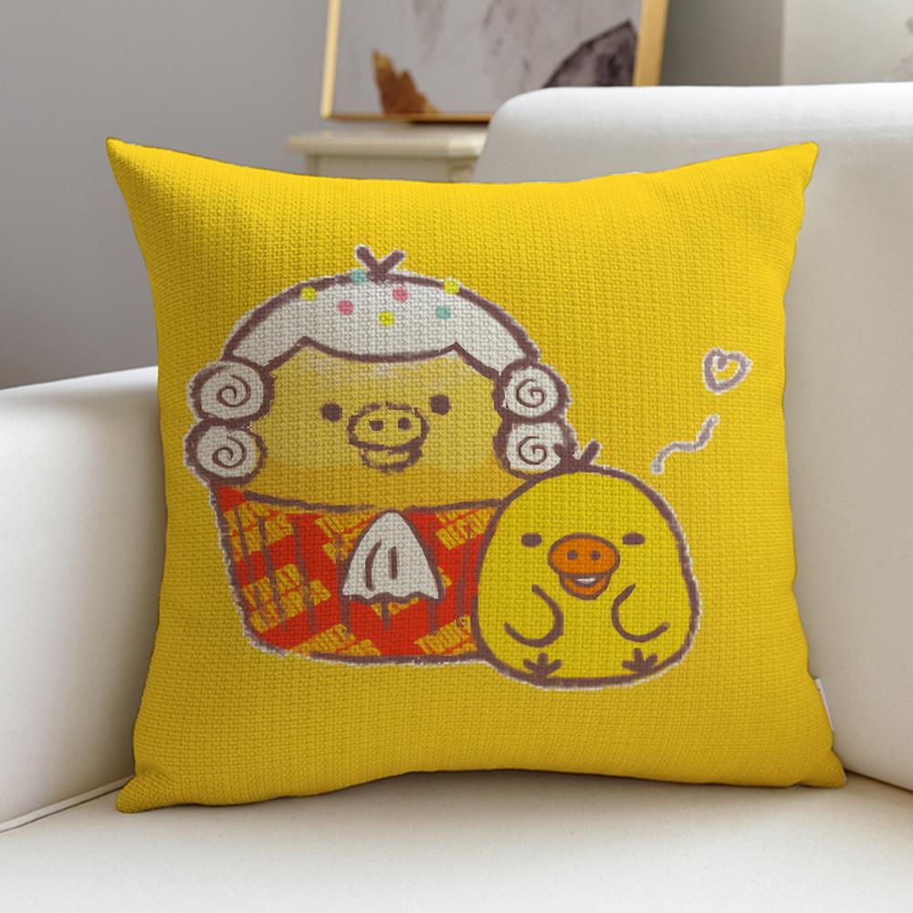 Bright KKiiroitoriS Cushion Cover Breathable and skinfriendly linen pillowcase square removable and washable cushion