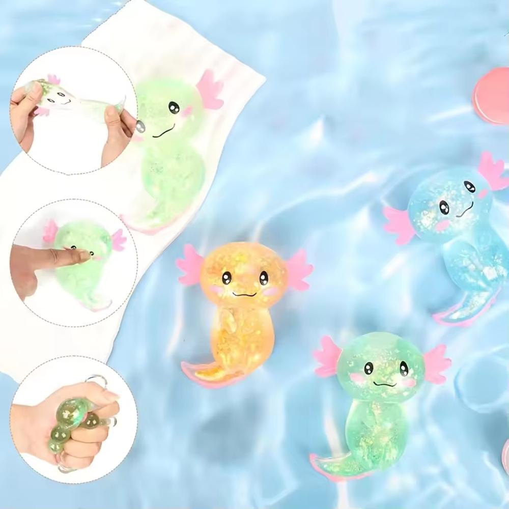 2/4 Stück Bunte Salamander Spielzeug Niedliche Malzzucker gefüllte Dehnbare Axolotl Spaß zum Quetschen Geburtstag Zubehör Party Mitgebsel Farbe Zufällig