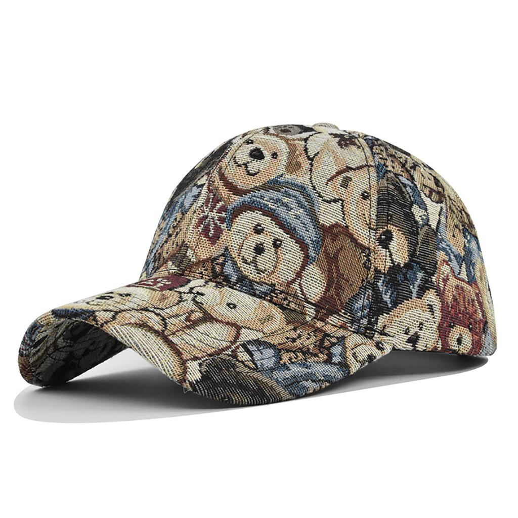Casquette de Baseball Ours Nouvelle Casquette d'Été Chien Mignon Imprimé Hommes Femmes Unisexe-Adolescents Coton Snapback Mode Hip Hop Casquette Vintage
