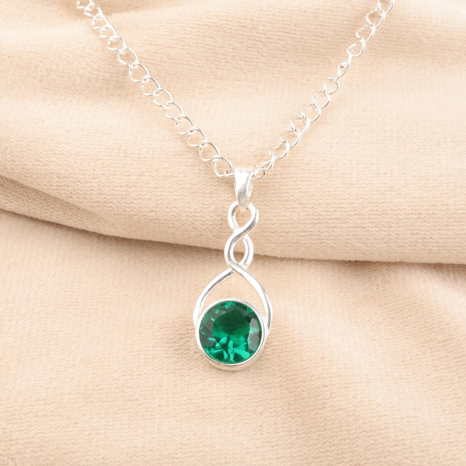 

Кулон из стерлингового серебра 925 пробы с хромдиопсидом, камень-талисман мая, ювелирное украшение, подарок CP-25-3