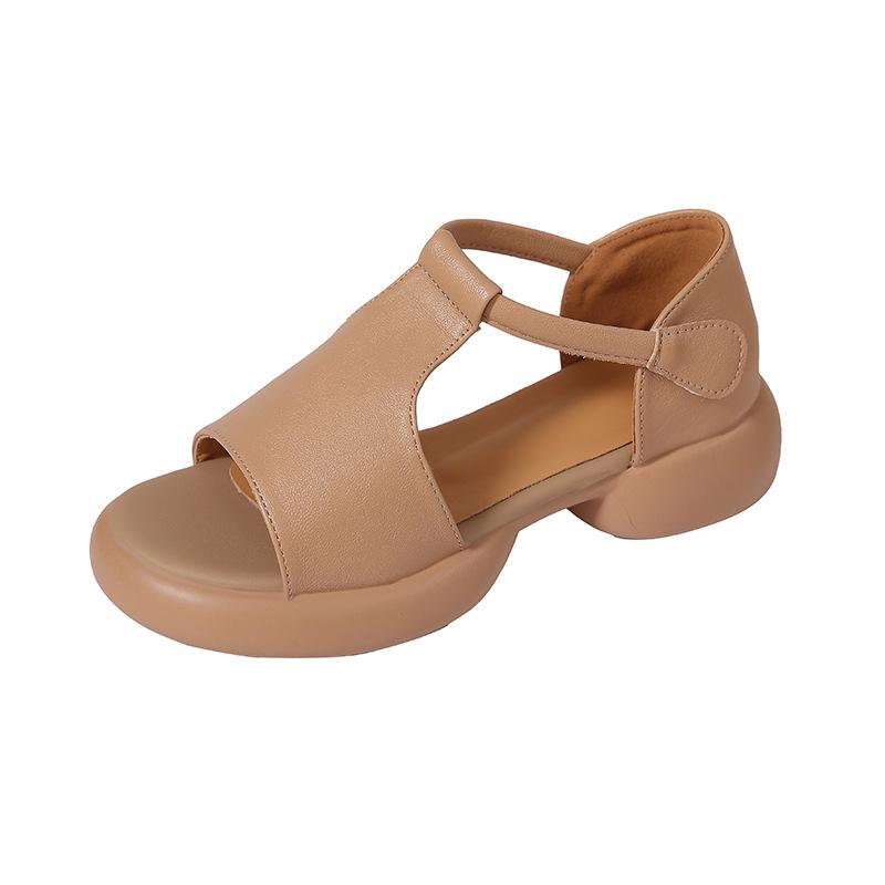 2025 New Platform Sandals Women's Summer Wear Open-toed Roman Sandals Women's Retro Style Comfortable Women's Shoes