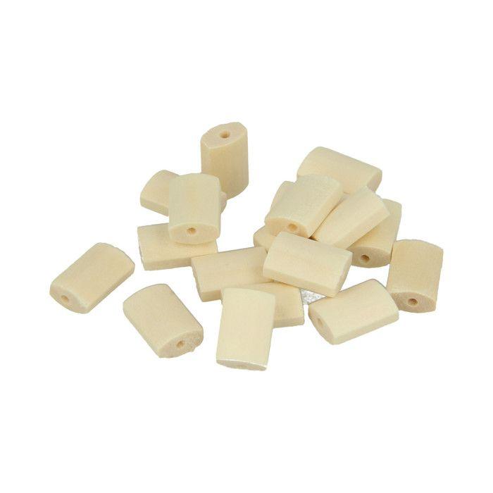 Perle bois Lucy rectangle plat 10,5x15,4mm 18 pièces