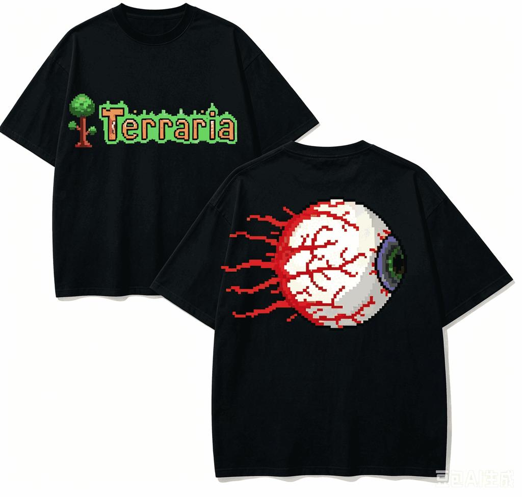 Terraria Anime Liebhaber T-Shirt Harajuku Baumwolle Neues Modell High Street Retro Mode Übergroß Unisex Heißes Produkt Klassisch Atmungsaktiv