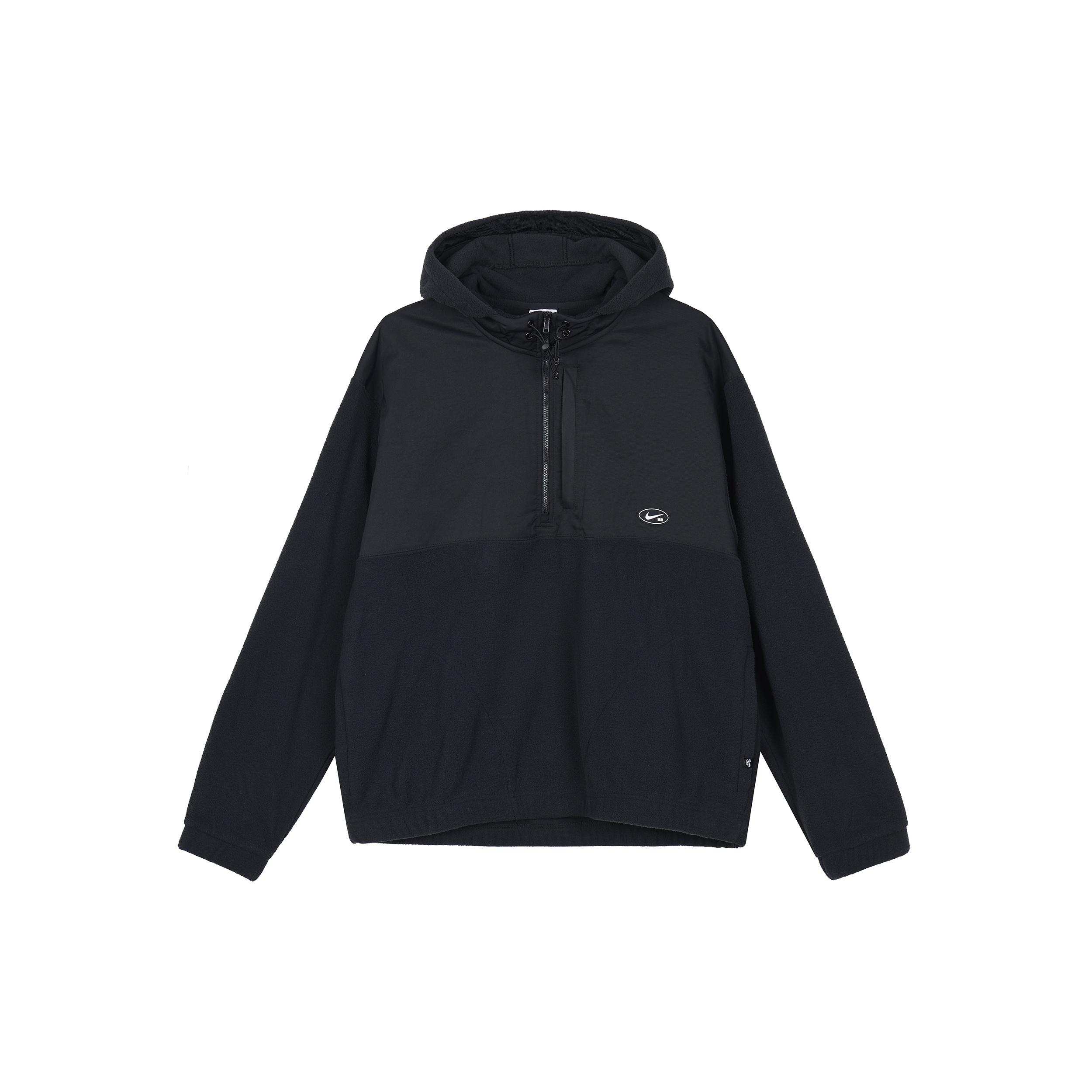 Men s Nike SB Therma-FIT Winterized Polar Fleece Splicing Skateboard Hooded Jacket Black DA4224-010 S