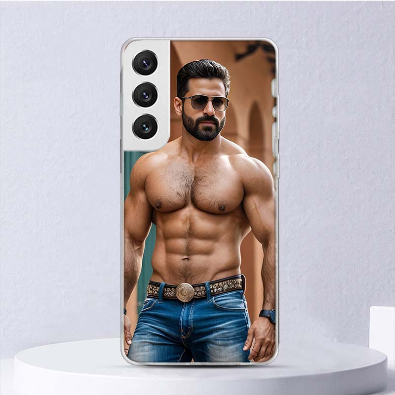 Sexy Muscle Man Gay Fitness Soft Case For Samsung Galaxy S25 S24 S23 S22 Ultra Phone Cover S20 FE S21 Plus S25 Edge + Funda Coqu