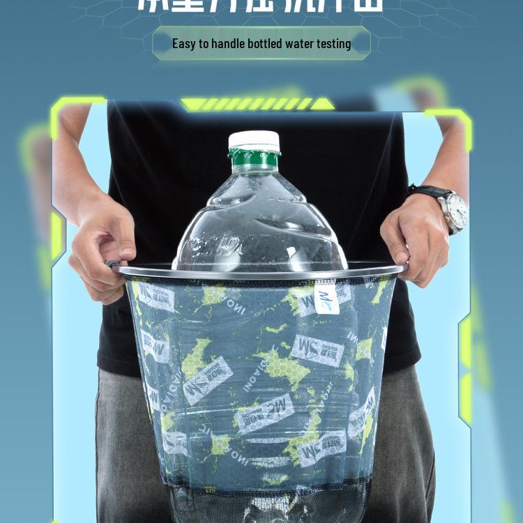 Foldable, Non-Snag Fishing Net Head for Large Fish, Black Pit, Ideal for Competitive Fishing, with Integrated Net Bag