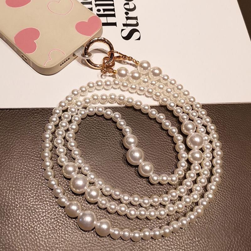 Universal Phone Anti-lost Lanyard Crossbody Necklace Phone Chain Long Beaded Straps For IPhone Xiaomi Samsung Huawei Pendants