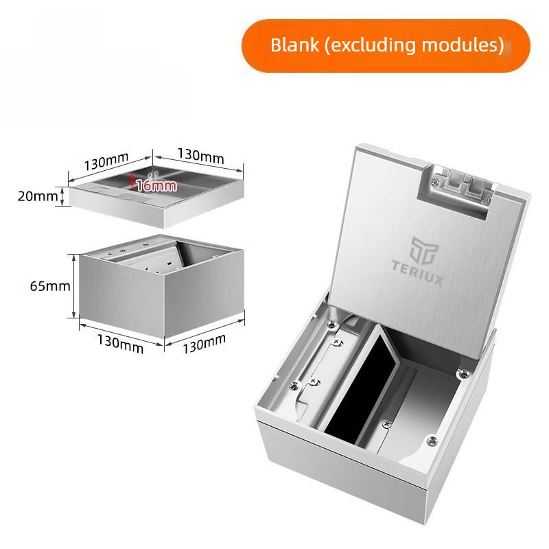 Flat And Ultra-thin Socket Stainless Steel Waterproof Power Socket Household Invisible Embedded Floor Socket