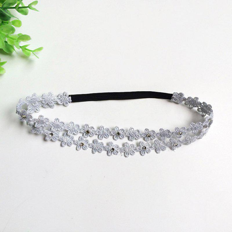 

Повязка на голову с цветочным рисунком для маленьких девочек, аксессуары для волос серебряный