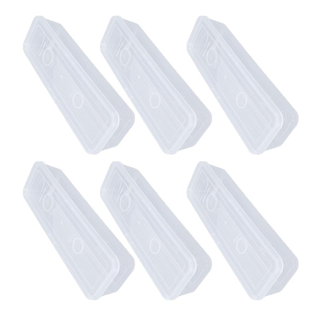 6PCS Rectangular Clear Storage Containers Stackable Refrigerator Organizer Bins for Onions Cilantro Garlic Pasta Eggs