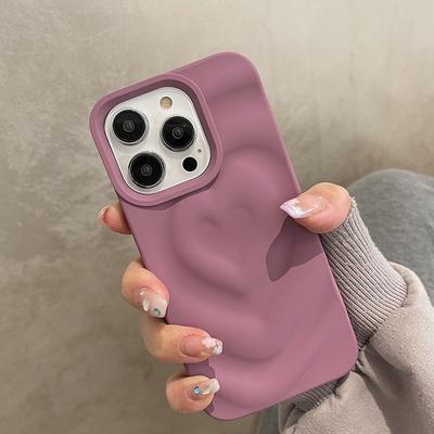 Fashion 3d Pleated Water Ripple Heart Case For Iphone 13 14 11 12 Pro Max Cases Soft Matte Skin Silicone Shockproof Cover Shell