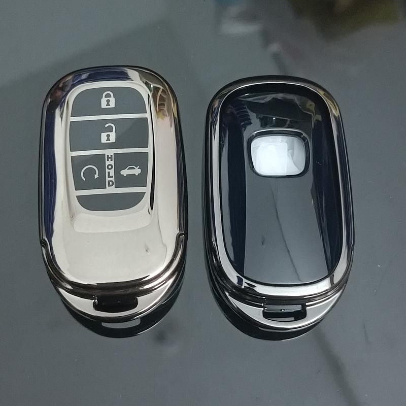Titanium Gray For Honda Accord Civic Hr-V Cr-V Pilot Sport Si Ex Ex-L 2 3 4 5 Button Car Key Case Cover Protector