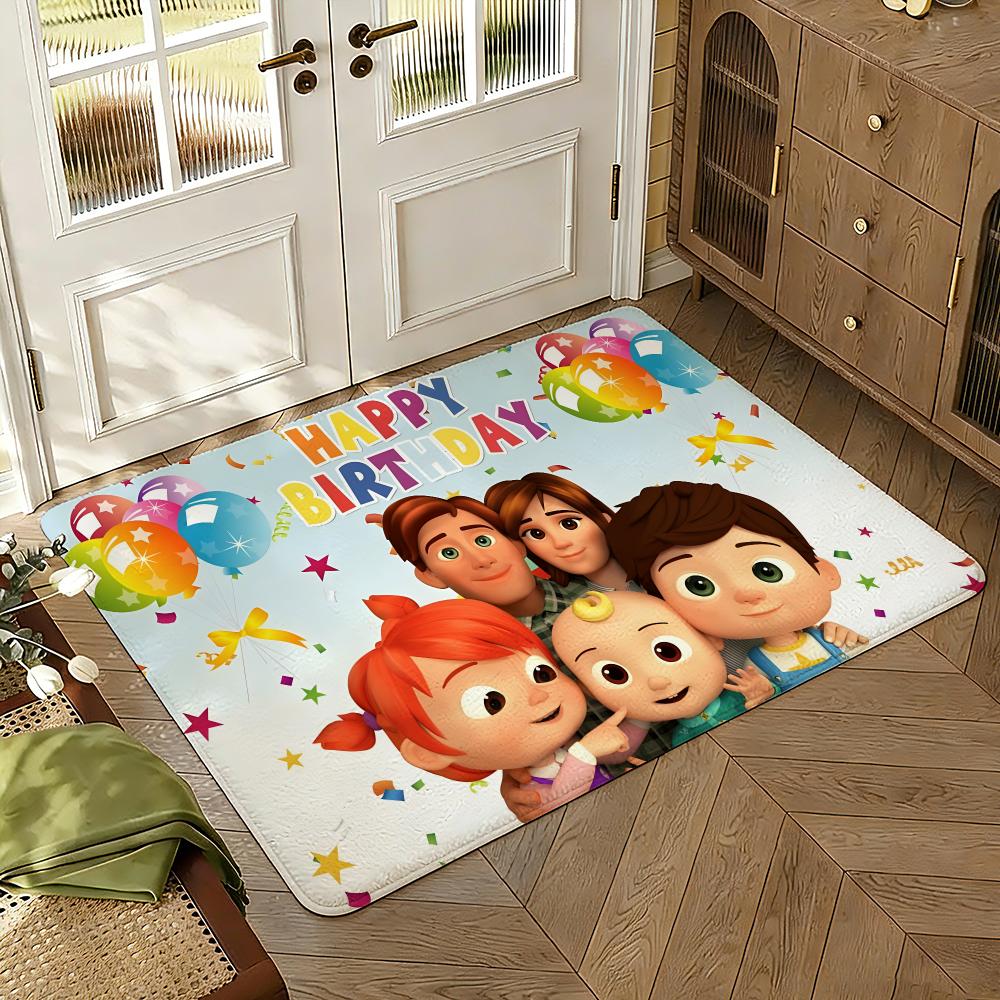 Cartoon C-CoComelon-S Cute Music Floor Mat Soft Thickened Non-Slip Bedroom Living Room Door Mat Home Decor Flannel Rugs