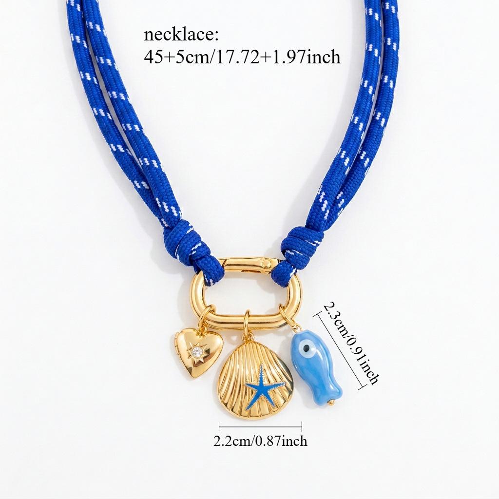 European and American women's necklace, personalized ocean wind shell starfish design versatile pendant necklace niche item jewelry