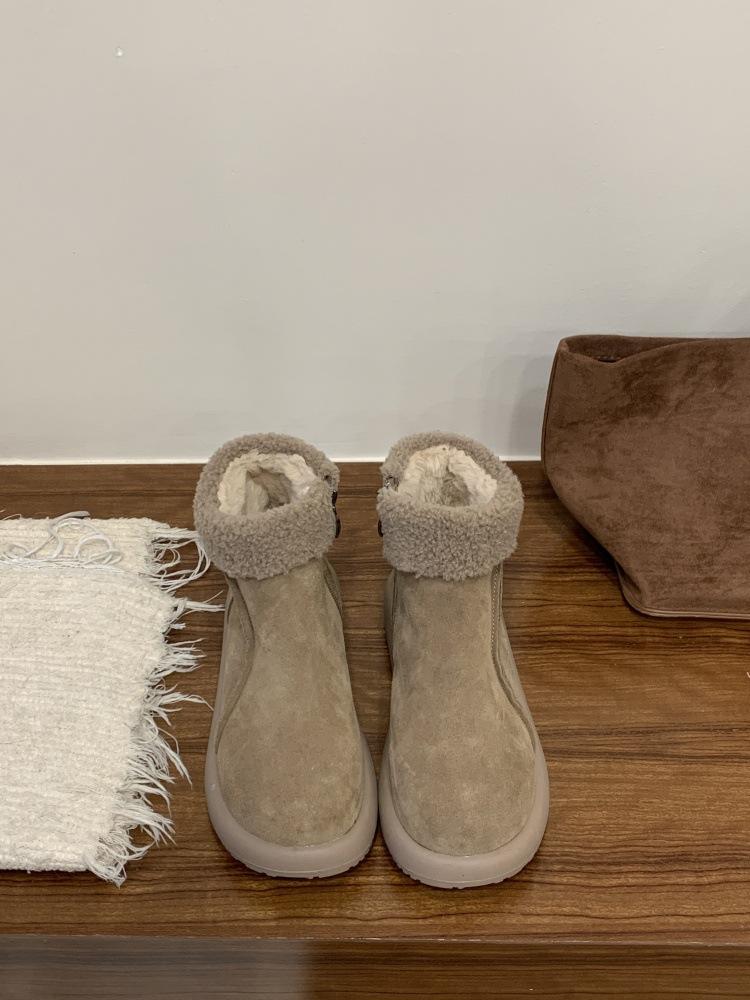 Retro short boots 2025 new soled velvet cotton shoes autumn and winter new warm snow boots
