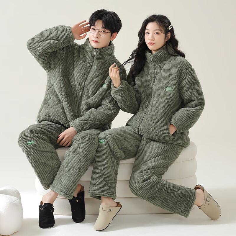 Зимний теплый комплект пижамы из кораллового флиса для пары Shenbaolai