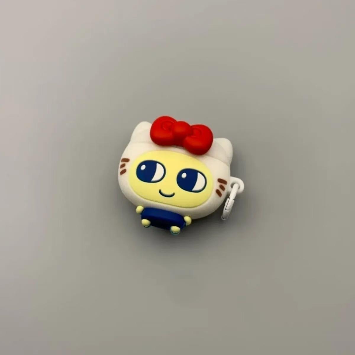 

Cute Cat Ear AirPods Case with Red Bow - Soft Silicone Protective Cover for AirPods Models 1/2/3/4/Pro/Pro2 (Anti-Scratch ) AirPods 3