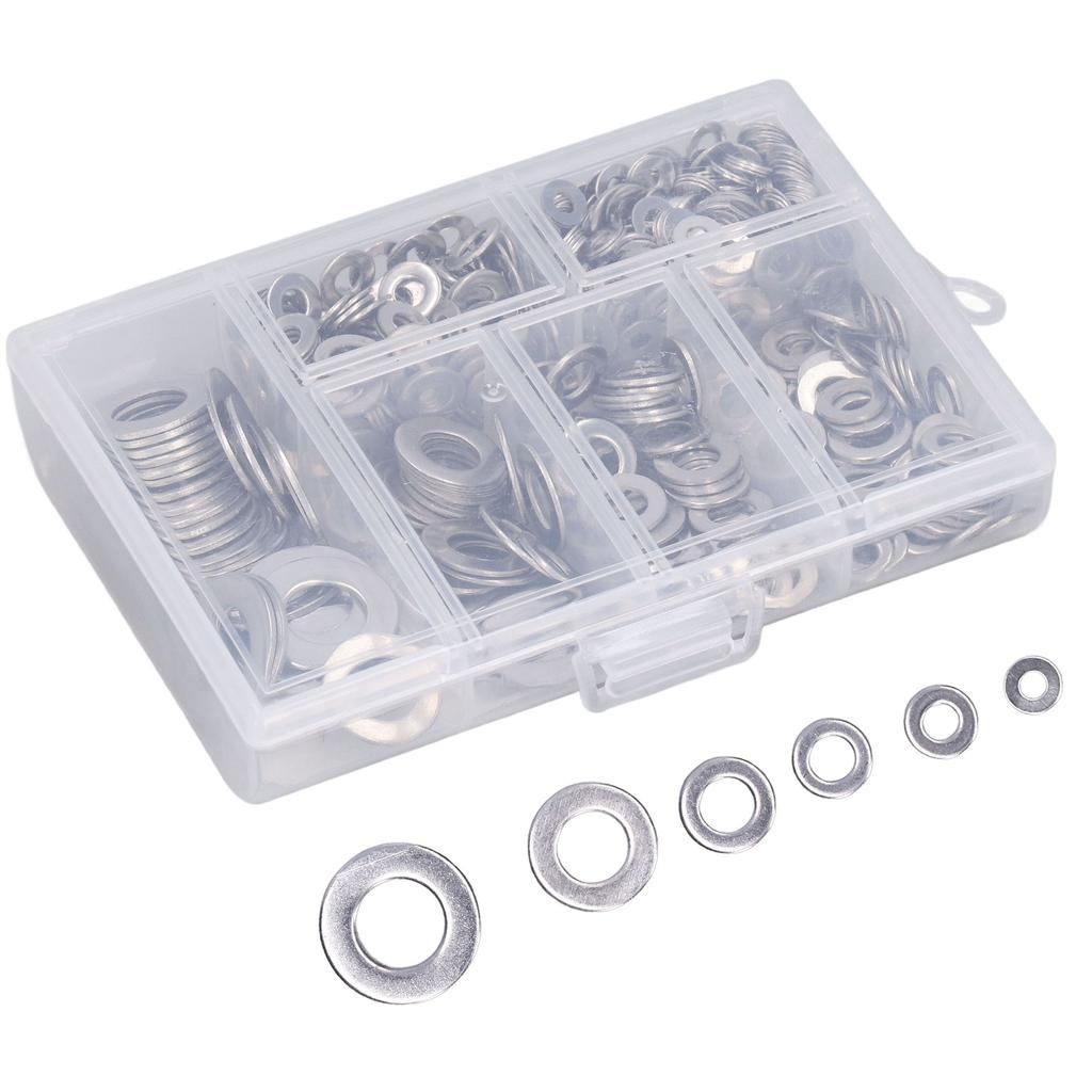 660ks Plochá podložka 304 Nerezová ocel M3 M4 M5 M6 M8 M10 Sada příslušenství pro sortiment