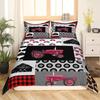 Red Agricultural Tractor Three-Piece Quilt Cover 3D Digital Printing Bedding Set Bed Cover