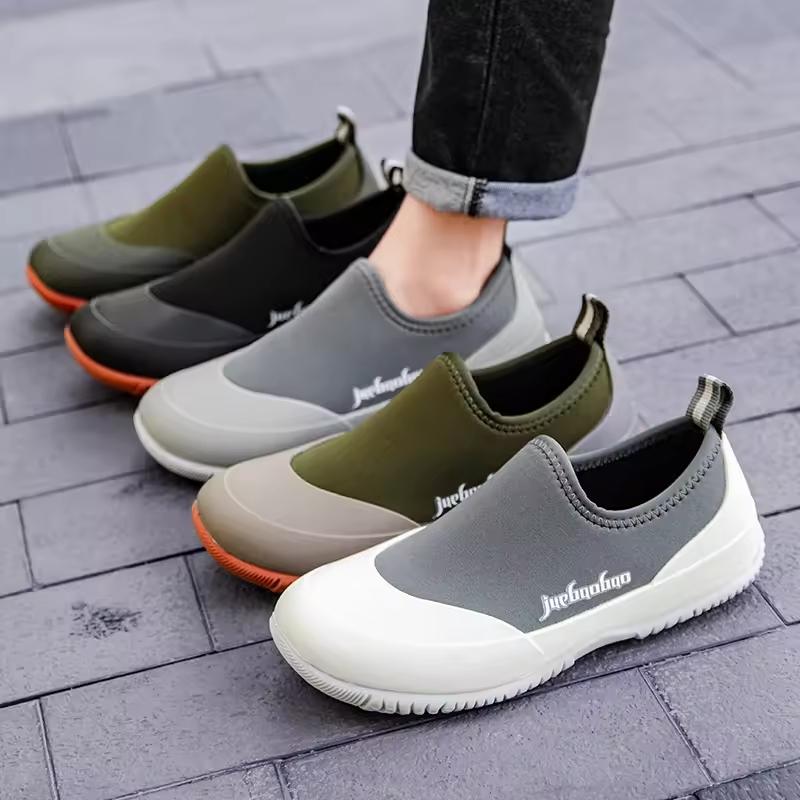 Men's Rain Boots Lightweight Soft-sole No Tired Feet Fishing Water Shoes Large Sizes Available Men's Waterproof