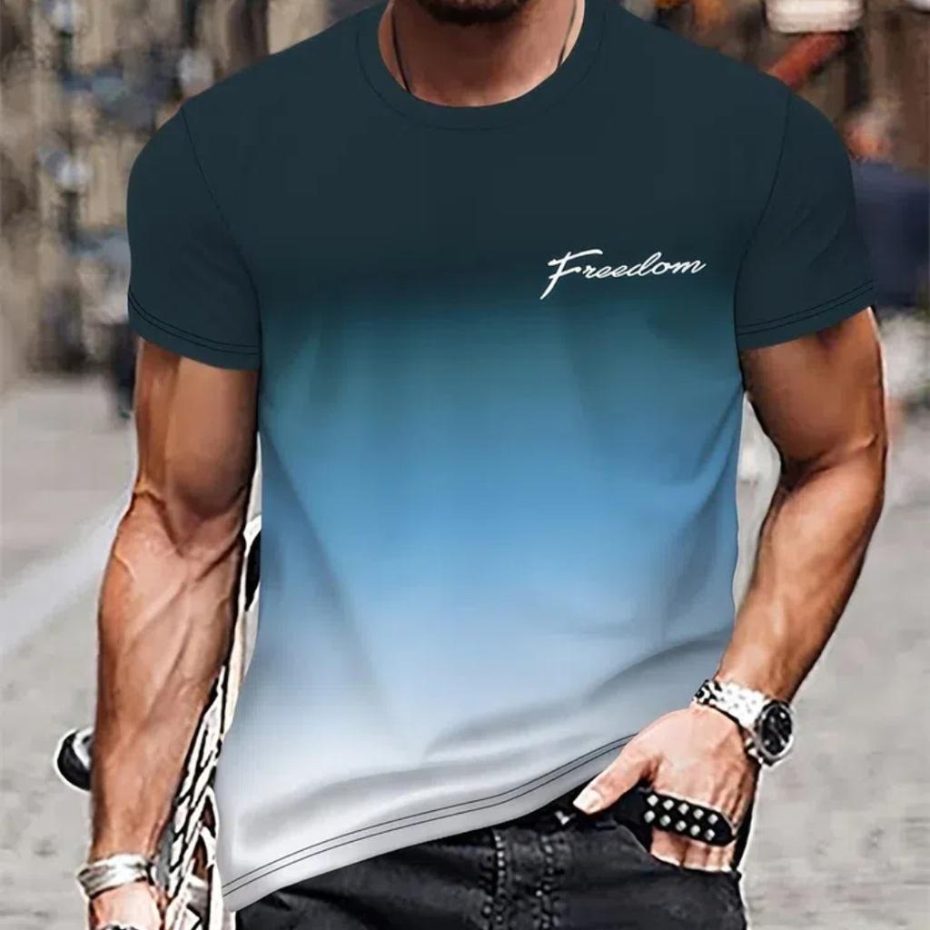 Mens Casual T Shirt Variegated Print T Shirt King Fitness Shirt Oversized Short Sleeve Tops Boys Tops Vintage Mens T Shirts