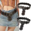 Y2k Disc PU Hollow Belt Zinc Zinc Alloy Concho Waistband Vintage Rivet Wide Belt  Gift