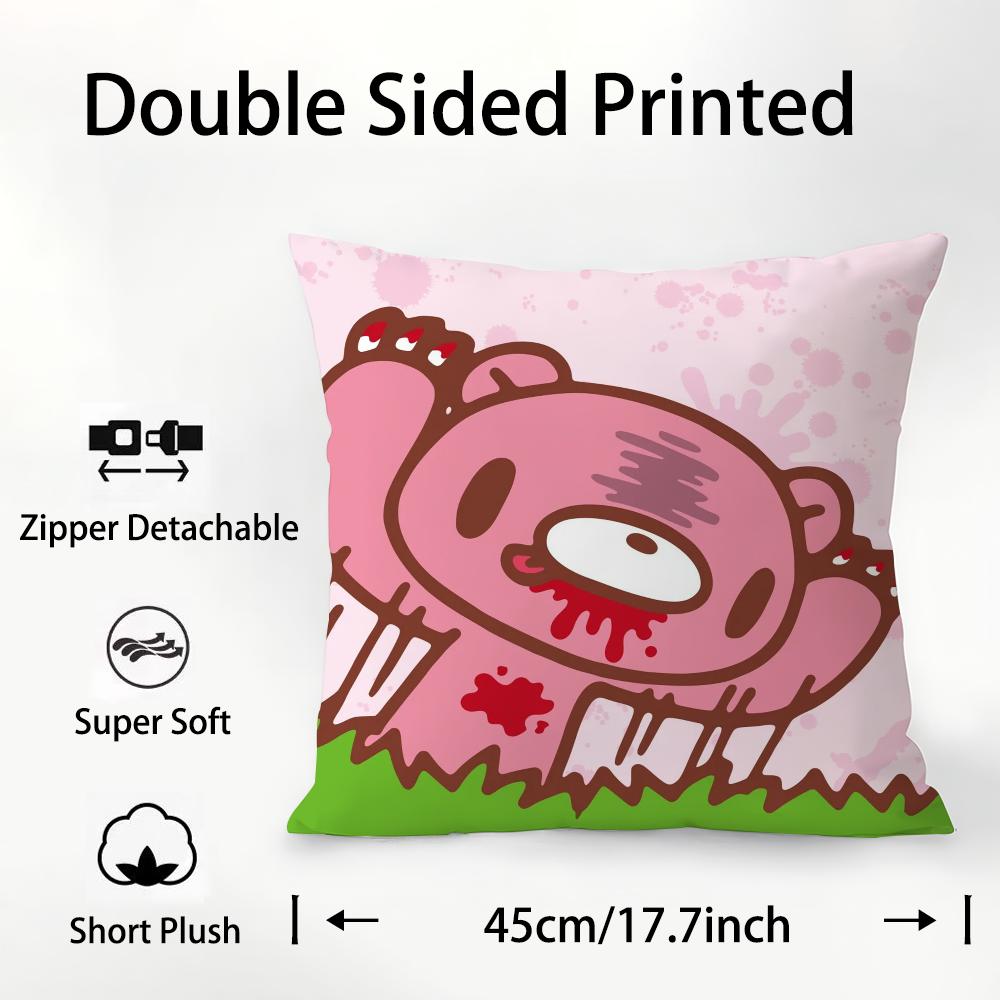 Cartoon G-Gloomy Bear Pillow Case Plush Fabric Soft Double Sided Print Sofa Cushion Cover Throw Pillow Covers