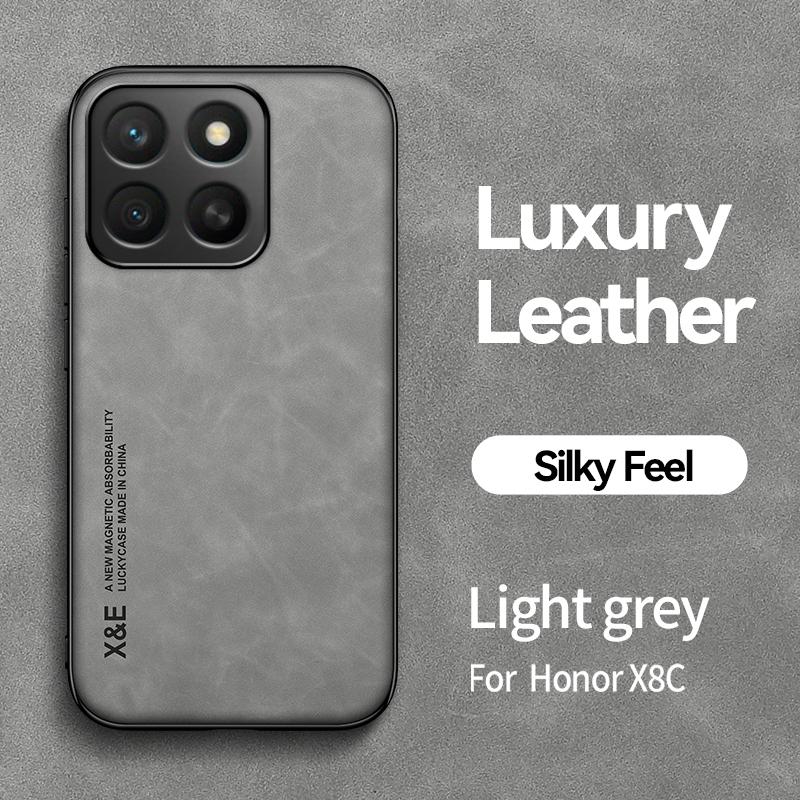 KEYSION Husă Retro de Lux din Piele PU pentru Honor X8c Silicon Moale+PC Rezistentă la Șocuri Husă Spate pentru Telefon pentru Huawei Honor X8c